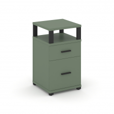 Concept Тумба приставная 1 ящ.+1 распаш. фасад с надставкой CN.TUP-006 B Кобо/Металл Черный 420*420*