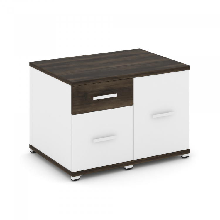 Concept Тумба приставная сервисная CN.TSR-001 W Дуб Мали/Белый Бриллиант/Металл Белый 836*600*583