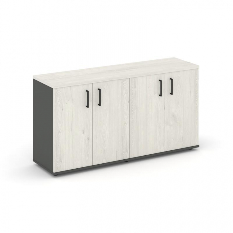 Style Project Тумба опорная/приставная SN.TOP-131 Антрацит/Дуб Наварра/Черный Ручки 1232*400*750