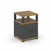 Concept Тумба приставная 1 распаш. фасад с надставкой CN.TUP-005 A Сандал Янтарный/Антрацит/Металл А
