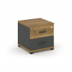 Concept Тумба приставная 2 ящ. CN.TUP-001 A Сандал Янтарный/Антрацит/Металл Антрацит 420*420*416