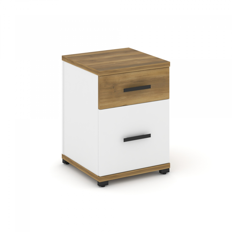 Concept Тумба опорная/приставная 1 ящ.+1 распаш. фасад CN.TUO-004 B Сандал Янтарный/Белый Бриллиант/