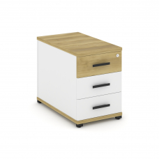 Concept Тумба опорная/приставная 3 ящ. CN.TGO-001 B Дуб Винченцо/Белый Бриллиант/Металл Черный 420*