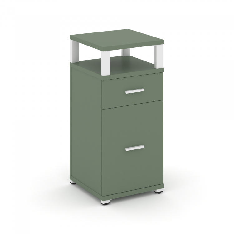 Concept Тумба опорная/приставная 1 ящ.+1 распаш. фасад с надставкой CN.TUO-006 W Кобо/Металл Белый 4