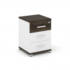 Concept Тумба опорная/приставная 3 ящ. CN.TUO-001 W Дуб Мали/Белый Бриллиант/Металл Белый 420*420*58