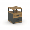 Concept Тумба приставная 2 ящ. с надставкой CN.TUP-002 A Сандал Янтарный/Антрацит/Металл Антрацит 42