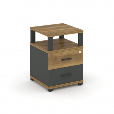 Concept Тумба приставная 2 ящ. с надставкой CN.TUP-002 A Сандал Янтарный/Антрацит/Металл Антрацит 42