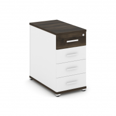 Concept Тумба опорная/приставная 4 ящ. CN.TGO-002 W Дуб Мали/Белый Бриллиант/Металл Белый 420*720*75