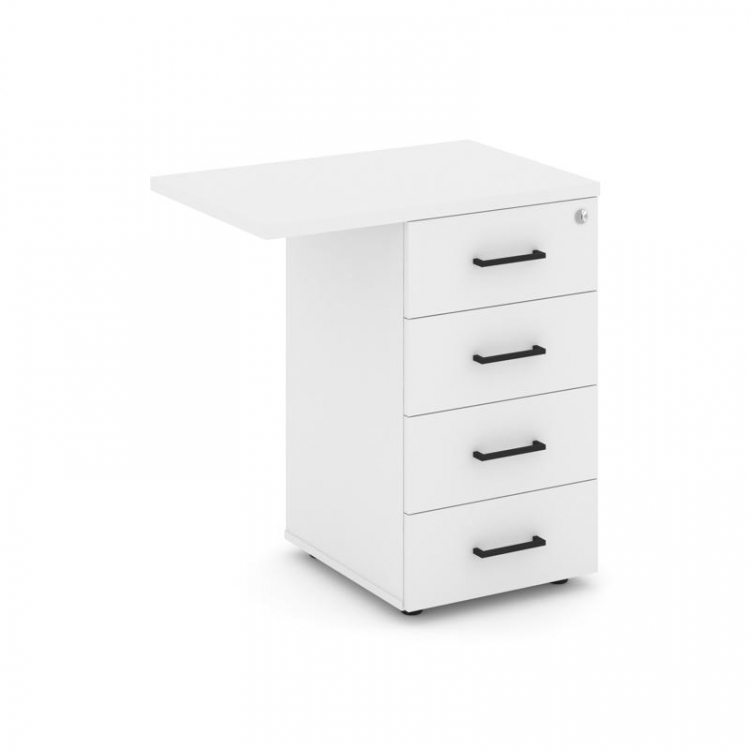 Style Project Тумба приставная SN.TPP-002 Белый/Черный Ручки 416/700*460*750