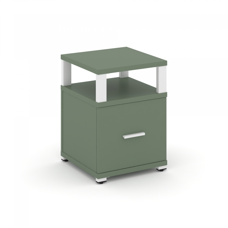 Concept Тумба приставная 1 распаш. фасад с надставкой CN.TUP-005 W Кобо/Металл Белый 420*420*583