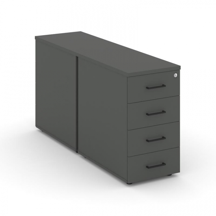 Style Project Тумба опорная/приставная SN.TOP-011 Антрацит/Черный Ручки 416*1232*750