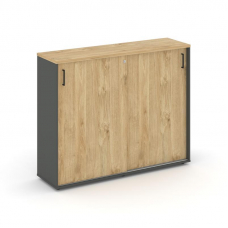 Style Project Тумба опорная/приставная SN.TOP-171 Антрацит/Тиквуд Светлый/Черный Ручки 1232*400*1150