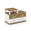 Concept Тумба приставная широкая 4 ящ. с надставкой узкой CN.TSP-002 W Сандал Янтарный/Белый Бриллиа
