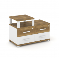 Concept Тумба приставная широкая 4 ящ. с надставкой узкой CN.TSP-002 W Сандал Янтарный/Белый Бриллиа