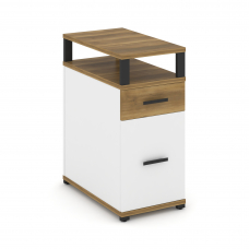Concept Тумба опорная/приставная 1 ящ.+1 распаш. фасад с надставкой CN.TGO-006 B Сандал Янтарный/Бел