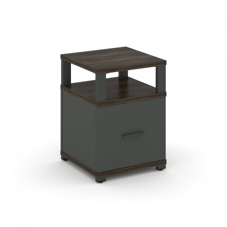 Concept Тумба приставная 1 распаш. фасад с надставкой CN.TUP-005 A Дуб Мали/Антрацит/Металл Антрацит