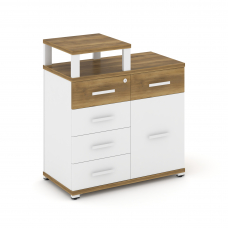 Concept Тумба приставная широкая 5 ящ.+1 распаш. фасад с надставкой узкой CN.TSP-017 W Сандал Янтарн