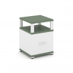 Concept Тумба приставная 1 распаш. фасад с надставкой CN.TUP-005 W Кобо/Белый Бриллиант/Металл Белый