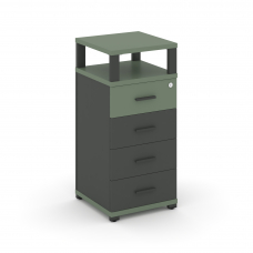 Concept Тумба опорная/приставная 4 ящ. с надставкой CN.TUO-003 A Кобо/Антрацит/Металл Антрацит 420*4