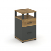 Concept Тумба приставная 1 ящ.+1 распаш. фасад с надставкой CN.TUP-006 A Сандал Янтарный/Антрацит/Ме