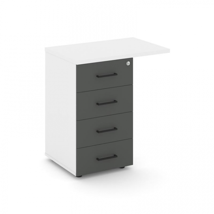 Style Project Тумба приставная SN.TPP-002 Белый/Белый/Антрацит/Черный Ручки 416/700*460*750