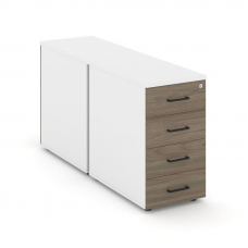 Style Project Тумба опорная/приставная SN.TOP-012 Белый/Белый/Вяз Благородный/Черный Ручки 416*1432*