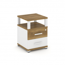 Concept Тумба приставная 2 ящ. с надставкой CN.TUP-002 W Сандал Янтарный/Белый Бриллиант/Металл Белы