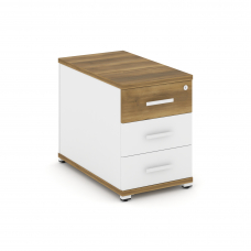 Concept Тумба опорная/приставная 3 ящ. CN.TGO-001 W Сандал Янтарный/Белый Бриллиант/Металл Белый 42