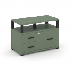 Concept Тумба приставная широкая 2 ящ.+1 распаш. фасад с надставкой широкой CN.TSP-006 B Кобо/Металл
