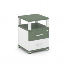 Concept Тумба приставная 2 ящ. с надставкой CN.TUP-002 W Кобо/Белый Бриллиант/Металл Белый 420*420*5