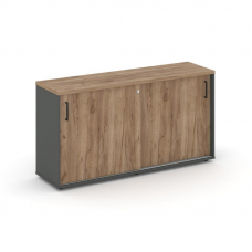 Style Project Тумба опорная/приставная SN.TOP-143 Антрацит/Дуб Табак/Черный Ручки 1632*400*750