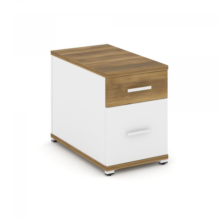 Concept Тумба опорная/приставная 1 ящ.+1 распаш. фасад CN.TGO-004 W Сандал Янтарный/Белый Бриллиант/