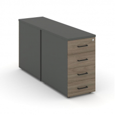 Style Project Тумба опорная/приставная SN.TOP-011 Антрацит/Вяз Благородный/Черный Ручки 416*1232*750