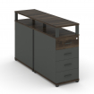 Concept Тумба двухсторонняя опорная/приставная 4 ящ. с надставкой. CN.DTGO-003 A Дуб Мали/Антрацит/М