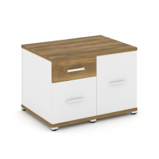 Concept Тумба приставная сервисная CN.TSR-001 W Сандал Янтарный/Белый Бриллиант/Металл Белый 836*600