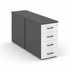 Style Project Тумба опорная/приставная SN.TOP-011 Антрацит/Антрацит/Белый/Черный Ручки 416*1232*750