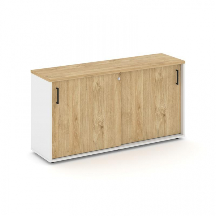 Style Project Тумба опорная/приставная SN.TOP-142 Белый/Тиквуд Светлый/Черный Ручки 1432*400*750