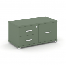 Concept Тумба приставная широкая 2 ящ.+1 распаш. фасад CN.TSP-004 W Кобо/Металл Белый 836*420*416