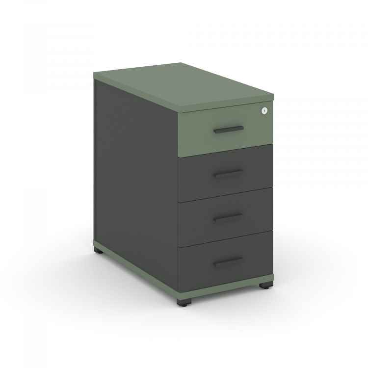 Concept Тумба опорная/приставная 4 ящ. CN.TGO-002 A Кобо/Антрацит/Металл Антрацит 420*720*750