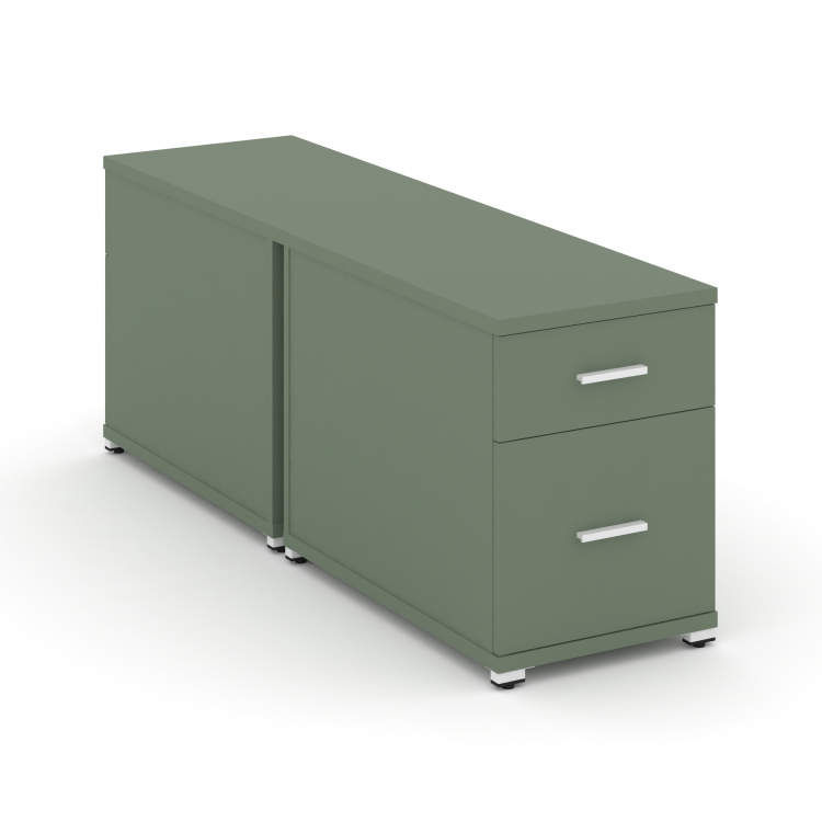 Concept Тумба двухсторонняя опорная/приставная 1 ящ.+1 распаш. фасад CN.DTGO-004 W Кобо/Металл Белый