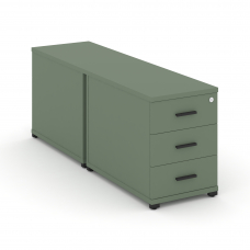 Concept Тумба двухсторонняя опорная/приставная 3 ящ. CN.DTGO-001 B Кобо/Металл Черный 420*1480*583