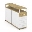 Concept Тумба двухсторонняя опорная/приставная 3 ящ. CN.DTGO-001 W Дуб Винченцо/Белый Бриллиант/Мет