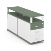 Concept Тумба двухсторонняя приставная 3 ящ. с надставкой. CN.DTGP-001 W Кобо/Белый Бриллиант/Металл