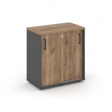 Style Project Тумба опорная/приставная SN.TOP-043 Антрацит/Дуб Табак/Черный Ручки 800*400*750