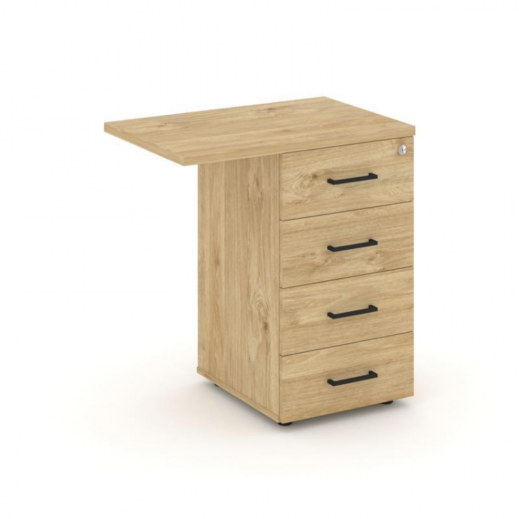 Style Project Тумба приставная SN.TPP-002 Тиквуд Светлый/Черный Ручки 416/700*460*750