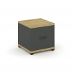 Concept Тумба приставная 1 распаш. фасад CN.TUP-004 A Дуб Винченцо/Антрацит/Металл Антрацит 420*420*