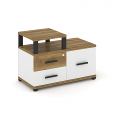 Concept Тумба приставная широкая 2 ящ.+1 распаш. фасад с надставкой узкой CN.TSP-005 B Сандал Янтарн