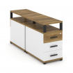 Concept Тумба двухсторонняя приставная 3 ящ. с надставкой. CN.DTGP-001 B Сандал Янтарный/Белый Брилл