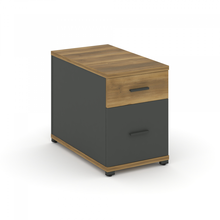 Concept Тумба опорная/приставная 1 ящ.+1 распаш. фасад CN.TGO-004 A Сандал Янтарный/Антрацит/Металл