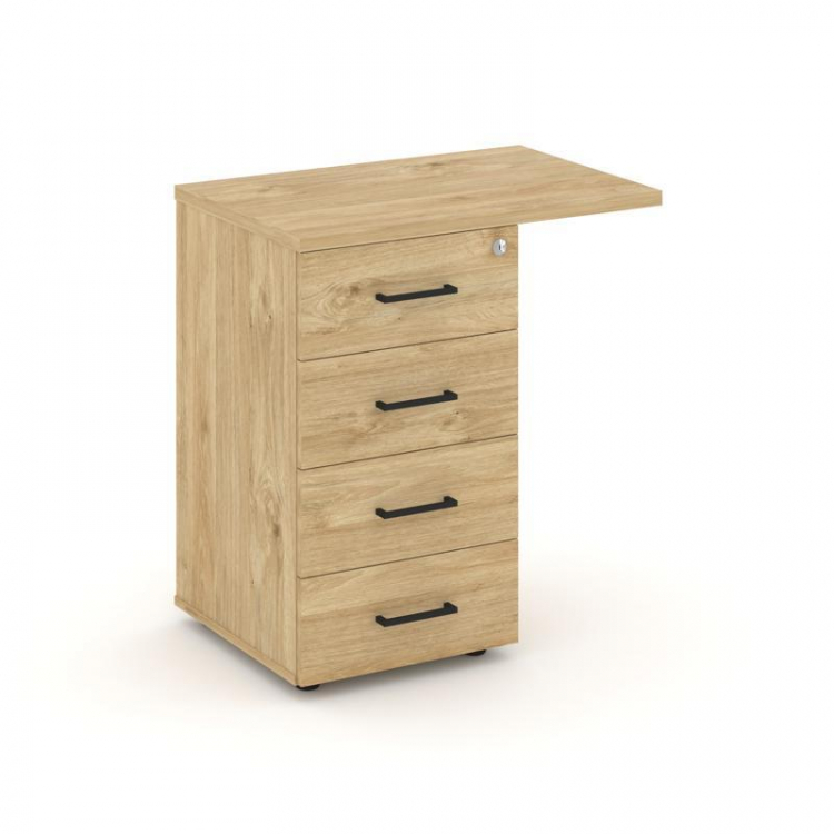 Style Project Тумба приставная SN.TPP-002 Тиквуд Светлый/Черный Ручки 416/700*460*750